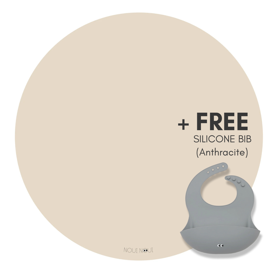 Round Floor Mat - Nude (+Free Silicone Bib)